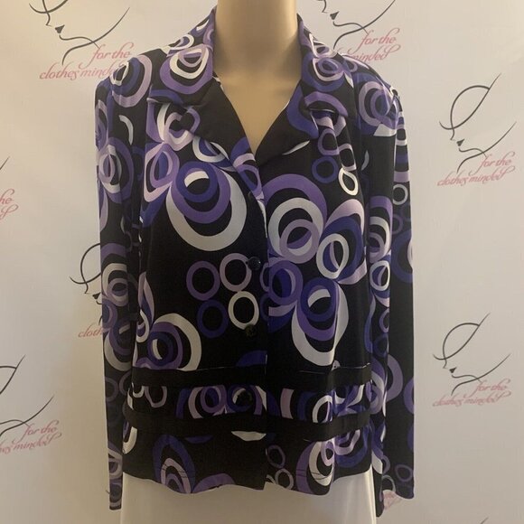 Kim Rogers. Size XL P. Jersey Jacket or Blouse. Open Back. B89. - Picture 8 of 10